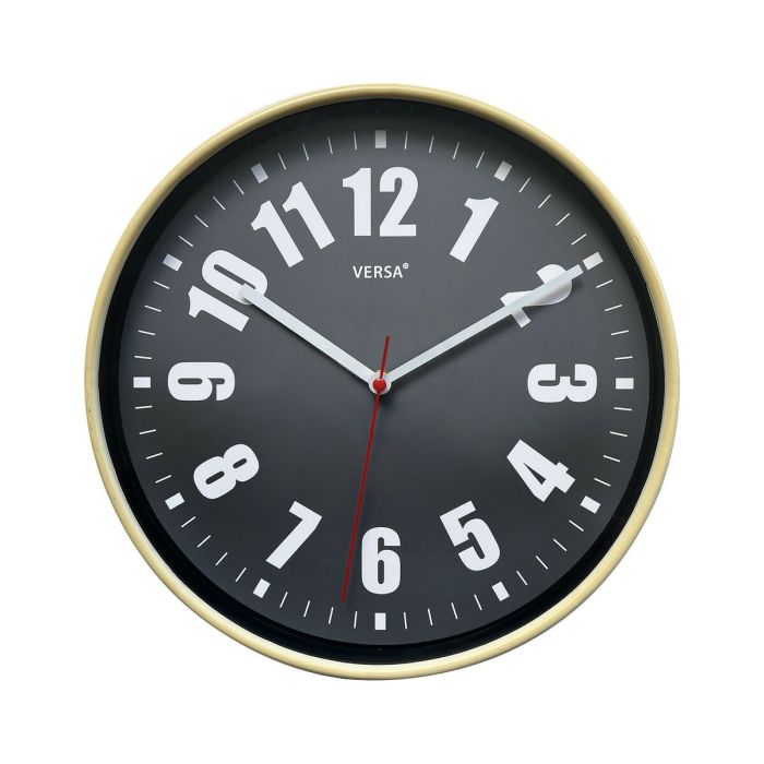 Reloj de Pared Versa Gris Plástico 4 x 30 x 30 cm