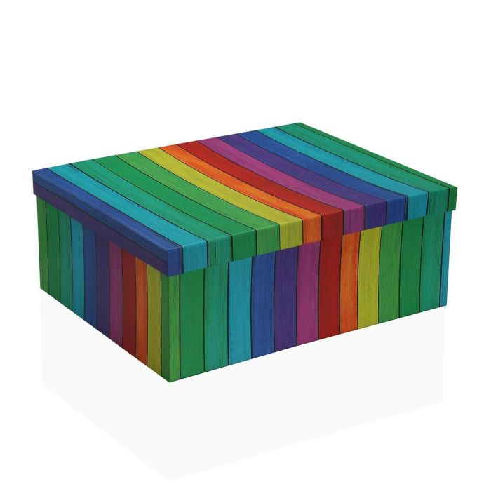 Set de Cajas Organizadoras Apilables Versa Arcoíris Cartón 15 Piezas 35 x 16,5 x 43 cm 1