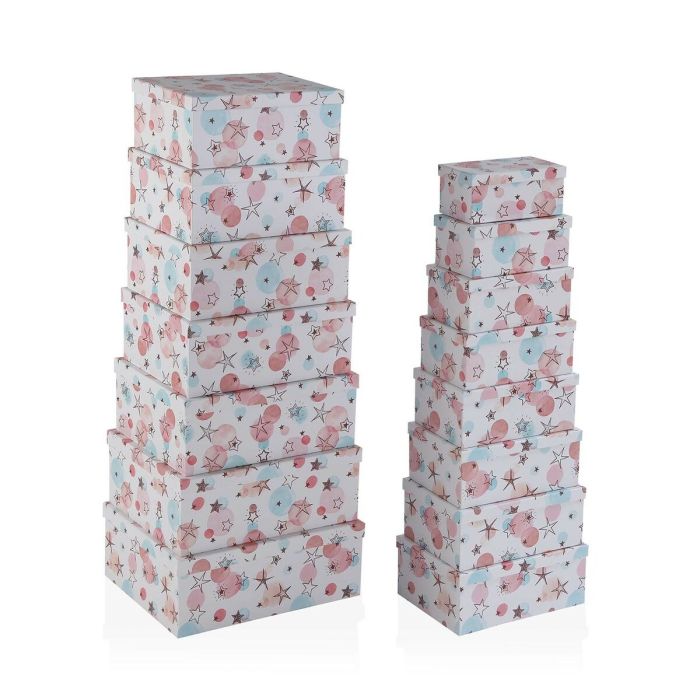 Set de Cajas Organizadoras Apilables Versa Estrellas Cartón 15 Piezas 35 x 16,5 x 43 cm Set de Cajas Organizadoras Apilables Versa Estrellas Cartón 15 Piezas 35 x 16,5 x 43 cm