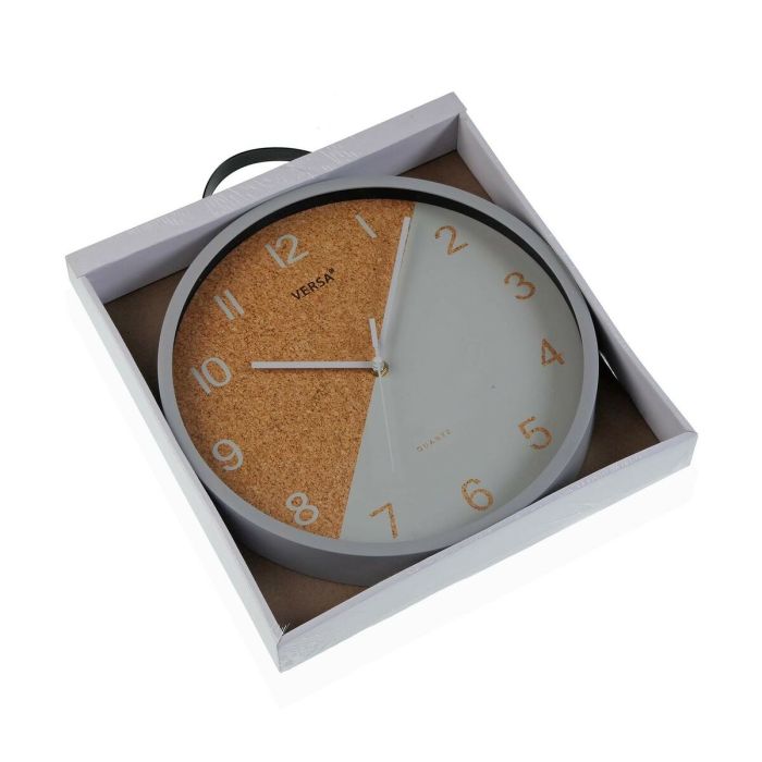 Reloj de Pared Versa Cork Gris Plástico 4,5 x 30 x 30 cm 1