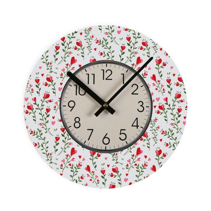 Reloj de Pared Versa Corazones Madera 4 x 30 x 30 cm