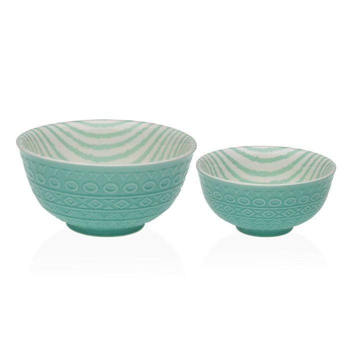 Bol para Aperitivos Versa Turquesa Cerámica Porcelana 12,3 x 5,8 x 12,3 cm 1