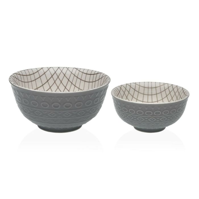 Bol para Aperitivos Versa Gris Cerámica Porcelana 16 x 7,7 x 16 cm 1