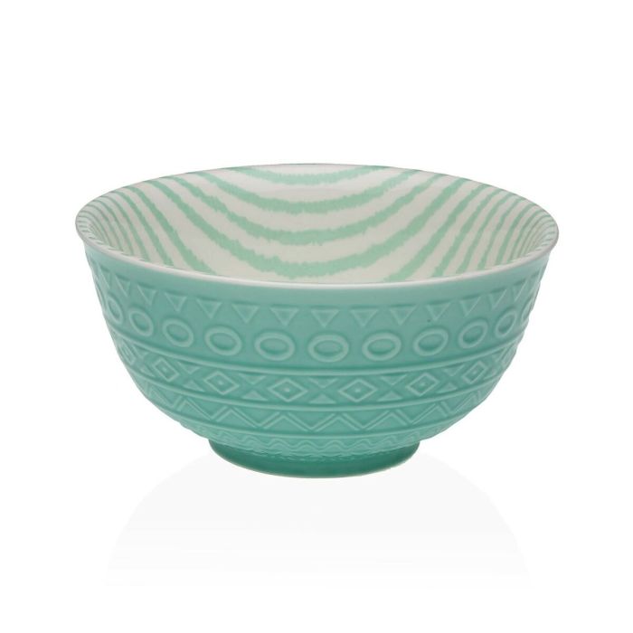 Bol para Aperitivos Versa Turquesa Cerámica Porcelana 16 x 7,7 x 16 cm