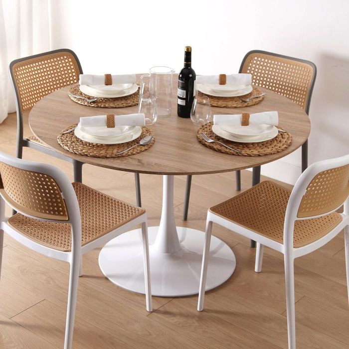 Mesa de Comedor Versa Lia Metal Madera MDF 120 x 73 x 120 cm 3