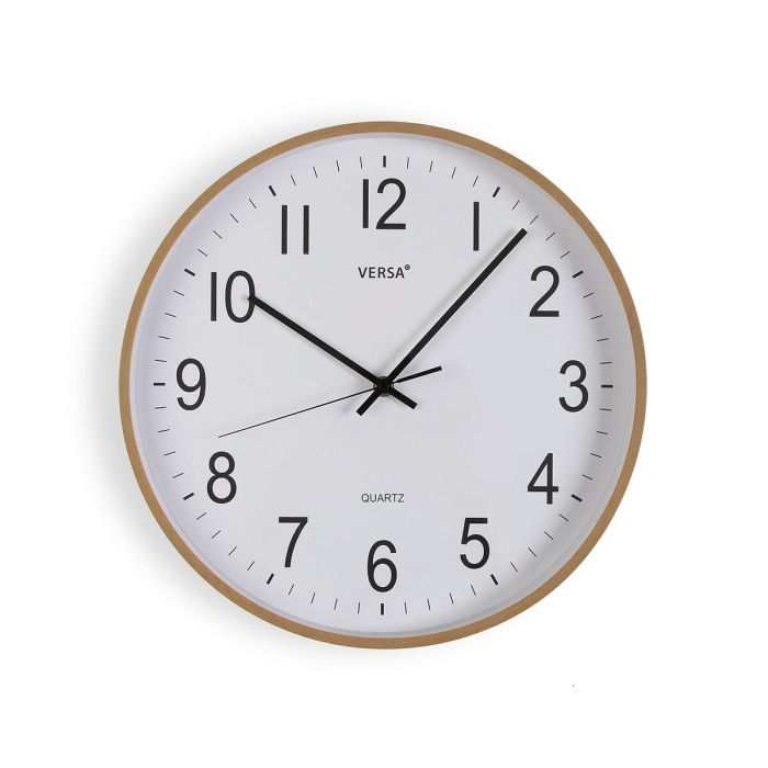 Reloj de Pared Versa Plástico Cuarzo Madera MDF 5 x 35 x 35 cm