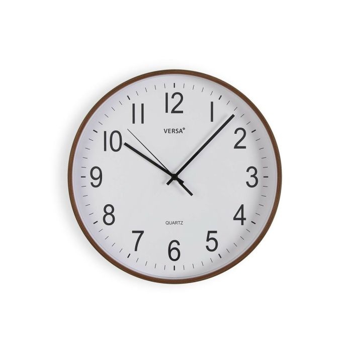 Reloj de Pared Versa Plástico Cuarzo Madera MDF 4 x 30 x 30 cm