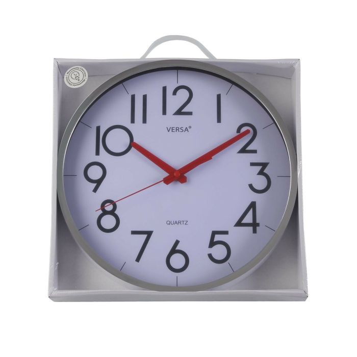 Reloj de Pared Versa Blanco Plástico Cuarzo Pop 4 x 30 x 30 cm 3