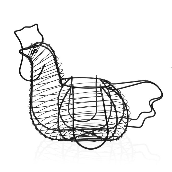 Huevera Versa Negro Acero 18 x 25 x 35 cm Gallina 1 Huevera Versa Negro Acero 18 x 25 x 35 cm Gallina 1