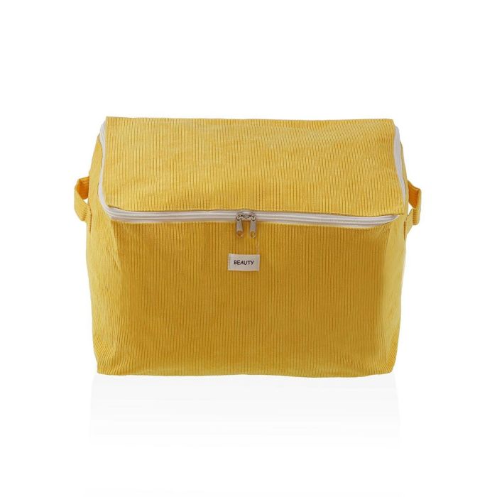 Caja de Almacenamiento Versa Corduroy 38 x 26 x 26 cm Amarillo