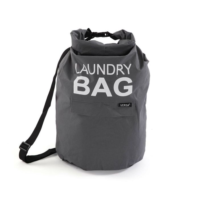 Bolsa de Lavandería Gris Versa 70x33 cm - Poliéster Minimal (2 Unidades)