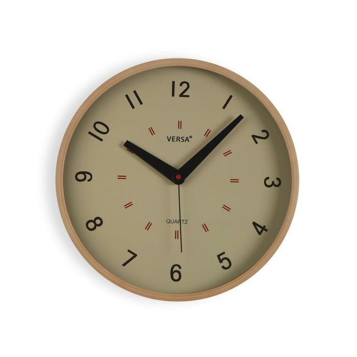 Reloj de Pared Versa Beige Plástico 4 x 30 x 30 cm