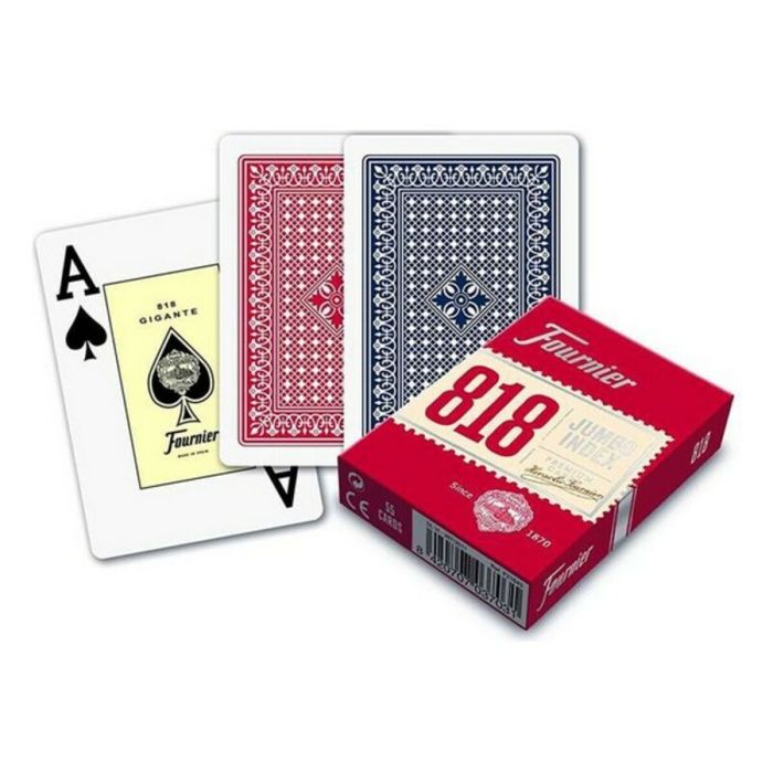 Fournier Poker inglés nº 818 de 55 cartas 2 índices jumbo 62,5x88mm -estuche de cartón-