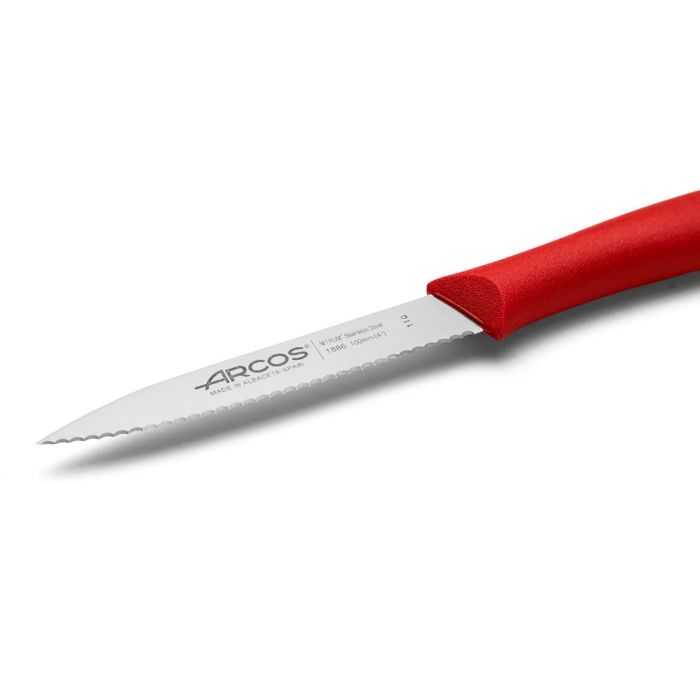 Cuchillo Pelador Arcos Nova Rojo Acero Inoxidable Polipropileno 10 cm 4