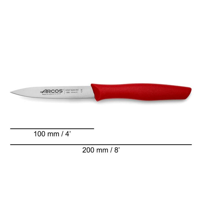 Cuchillo Pelador Arcos Nova Rojo Acero Inoxidable Polipropileno 10 cm 5