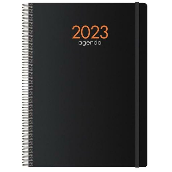 Dohe Agenda Anual Syncro Espiral 21x29,7 cm D-P Cierre C-Goma Pp Negro 2025