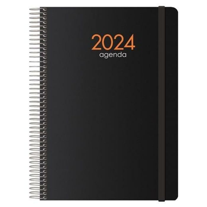 Dohe Agenda Anual Syncro Espiral 15x21 cm S-V Cierre C-Goma Pp Negro 2025