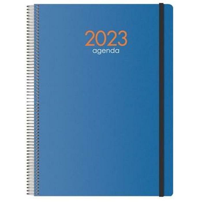 Dohe Agenda Anual Syncro Espiral 21x29,7 cm D-P Cierre C-Goma Pp Azul 2025