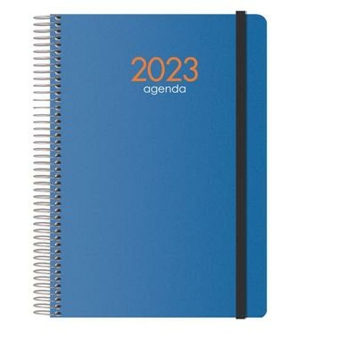 Dohe Agenda Anual Syncro Espiral 15x21 cm S-V Cierre C-Goma Pp Azul 2025