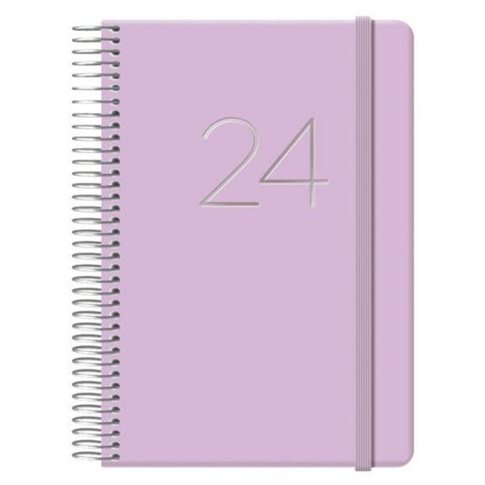 Dohe Agenda Anual Gloss Espiral 12,5x18 cm D-P Cierre C-Goma Morado 2025