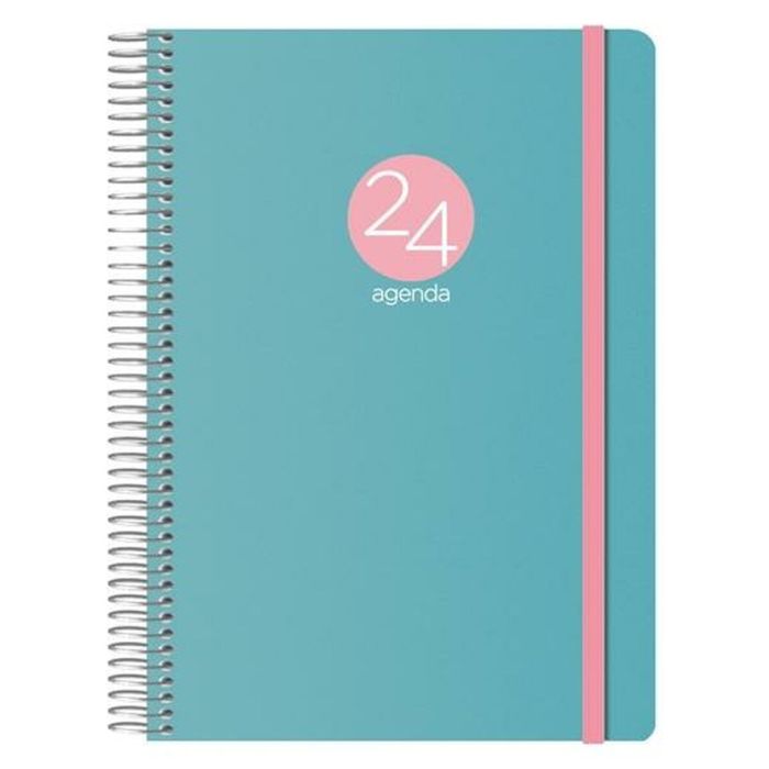 Dohe Agenda Anual Memphis Espiral 15x21 cm D-P Cierre C-Goma Pp Verde 2025