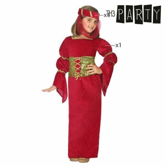Disfraz para Niños Dama Medieval Rojo 5