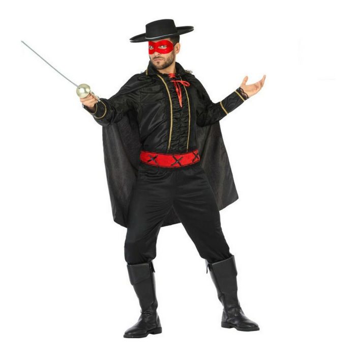 Disfraz para Adultos Caballero Enmascarado Negro Superhéroe (4 Piezas) (4 pcs) 10