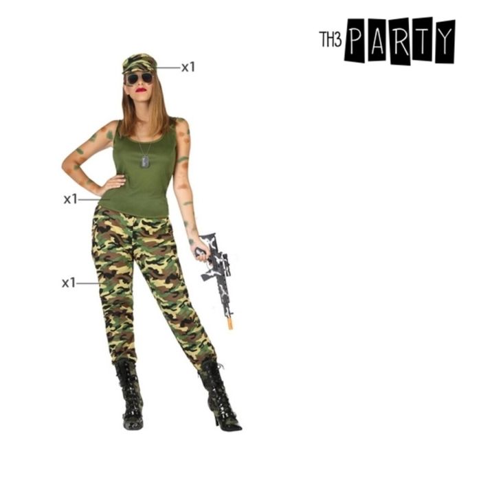 Disfraz para Adultos Militar Verde (3 Pcs) 3