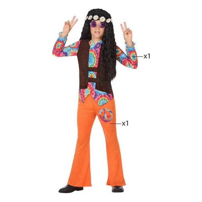 Disfraz para Niños Hippie Naranja (2 Pcs) 2