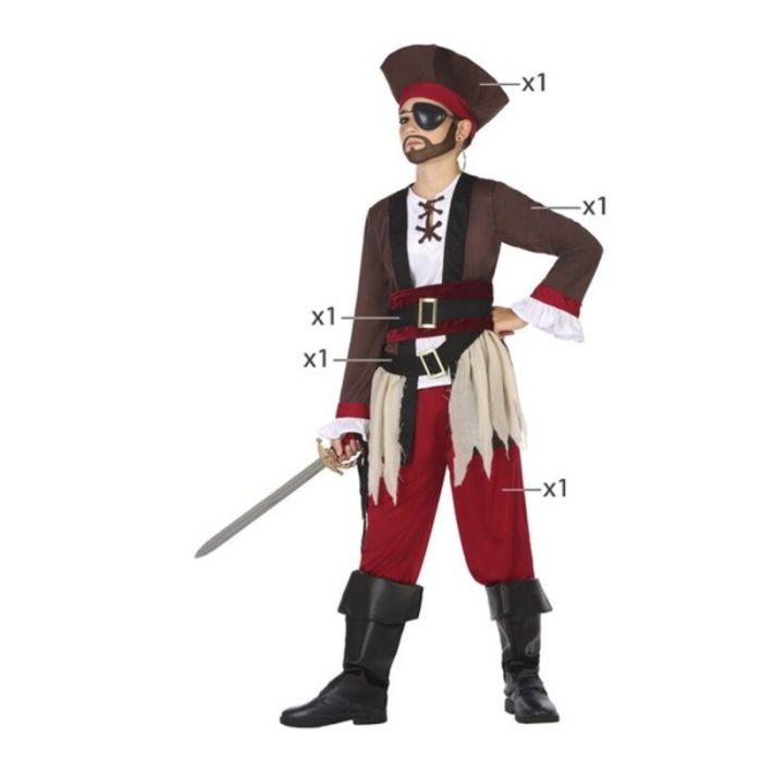 Disfraz para Niños Multicolor Piratas (4 Piezas) 2