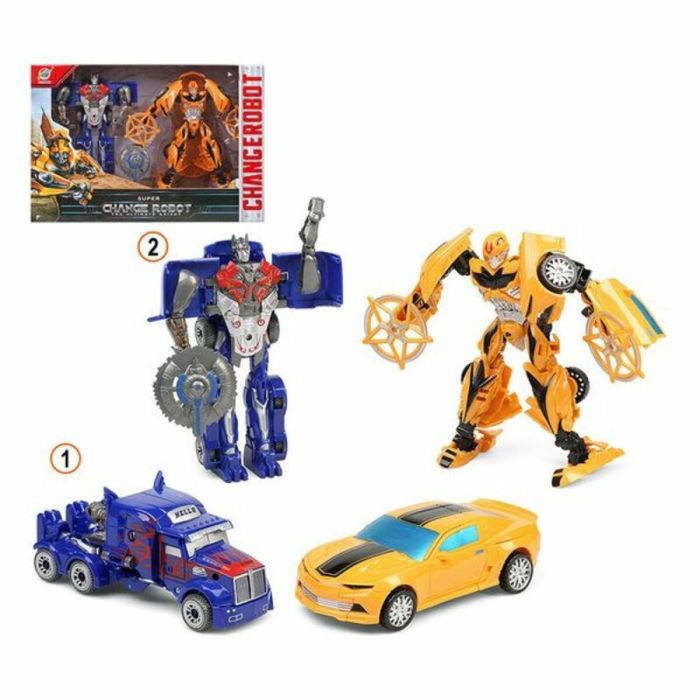 Super Robot Transformable Azul Amarillo 1