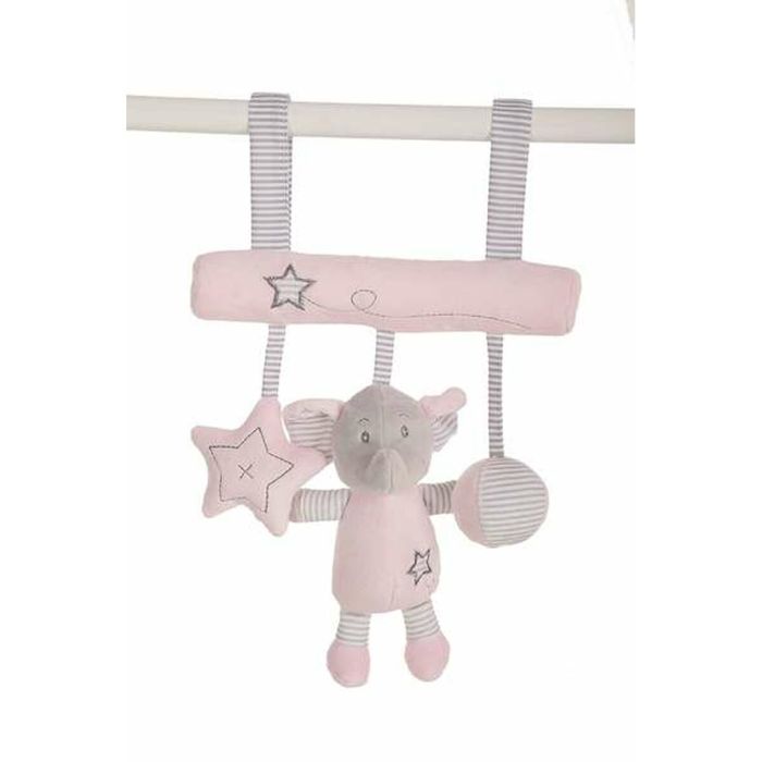 Colgador peluche elefante rosa 25 cm