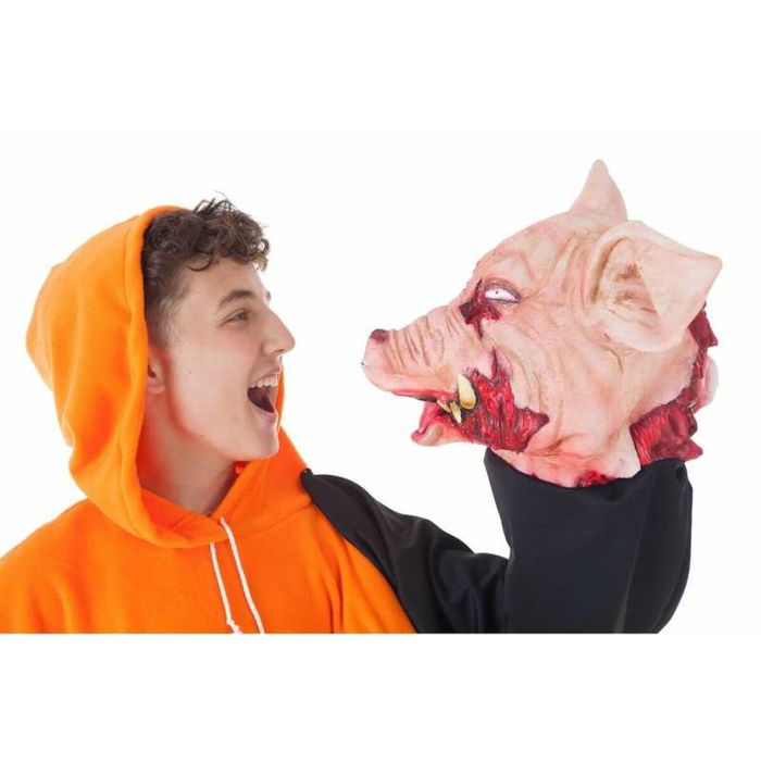 Disfraz para Adultos Halloween Cerdo sudadera Naranja (2 Piezas) 1