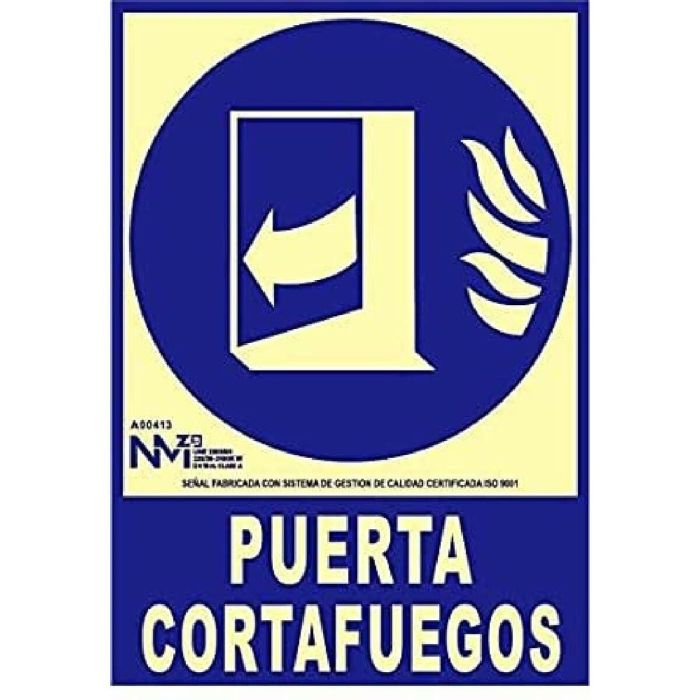 Cartel de extinción "puerta cortafuegos" clase a (pvc 1mm) 21x30cm normaluz