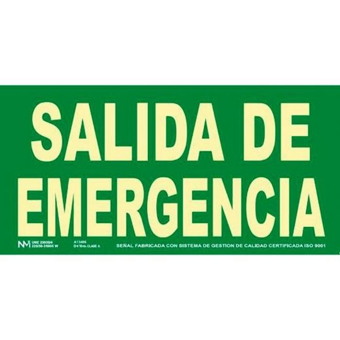 Archivo 2000 Señal "Salida De Emergencia" 320x160 mm Pvc 700 Micras Verde