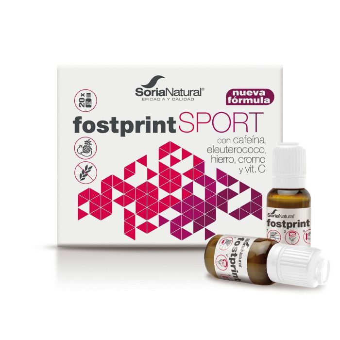 Soria Natural Fost Print Sport Plátano 20 Viales Nueva Fórmula | Vitaminas B2, B3, B5, B6, Hierro y Vit. C para Energía y Reducir Fatiga