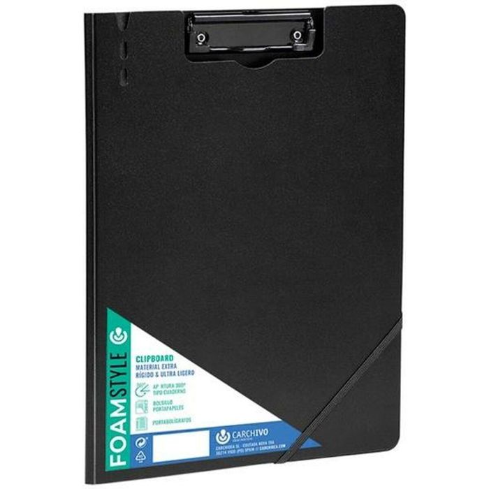 Carchivo Carpeta Con Pinza Foam Style A4 C-Goma Negro