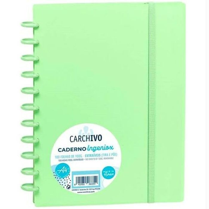 Carchivo Cuaderno Ingeniox Pastel Espiral A4 100H 100 gr Cuadrícula 5x5 Tapas Pp Semi-Rígido Cierre C-Goma Verde Carchivo Cuaderno Ingeniox Pastel Espiral A4 100H 100 gr Cuadrícula 5x5 Tapas Pp Semi-Rígido Cierre C-Goma Verde