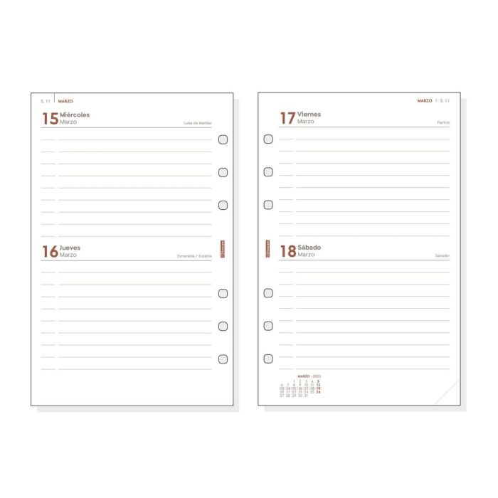 Finocam Recambio agenda anual open r498 día pagina 91x152mm 2023