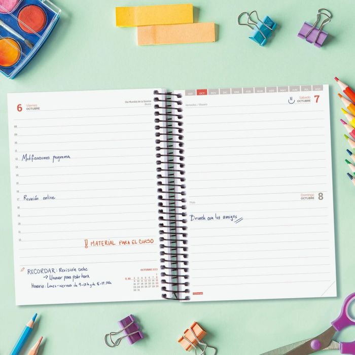 Agenda Finocam Espir Color 2023-2024 Escolar 15,5 x 21,2 cm Verde 2