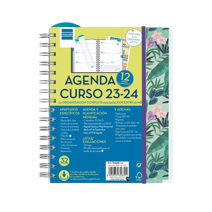 Agenda Finocam Tropic 2023-2024 Docente 15,5 x 21,2 cm Multicolor Cuarto 10 Agenda Finocam Tropic 2023-2024 Docente 15,5 x 21,2 cm Multicolor Cuarto 10