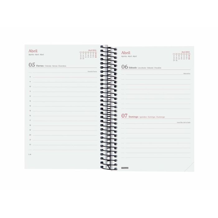 Finocam agenda espiral design collection e5 1dp 117x181mm selva 2024