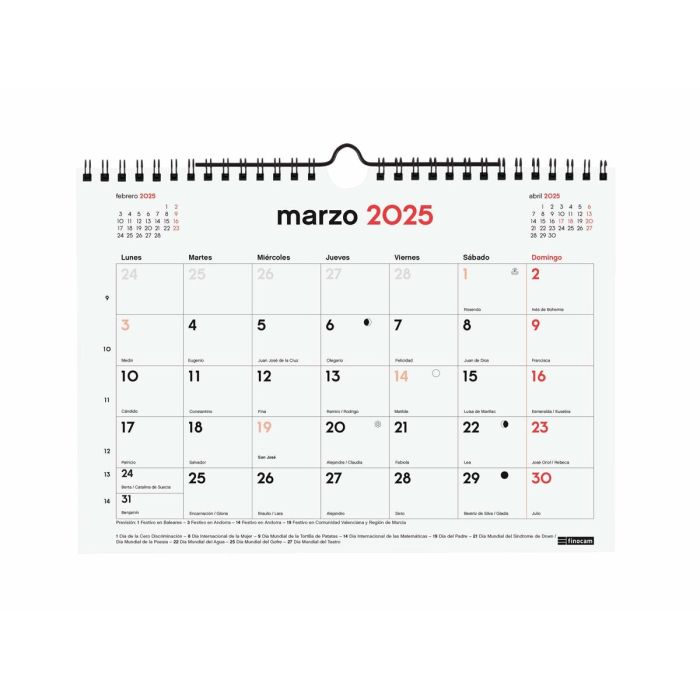 Calendario de pared Finocam Papel 2024-2025 21 x 15 cm 16 Meses 4