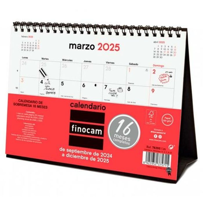 Finocam Calendario De Sobremesa 16 Meses 210x150 mm Neutro 2024-2025 Finocam Calendario De Sobremesa 16 Meses 210x150 mm Neutro 2024-2025