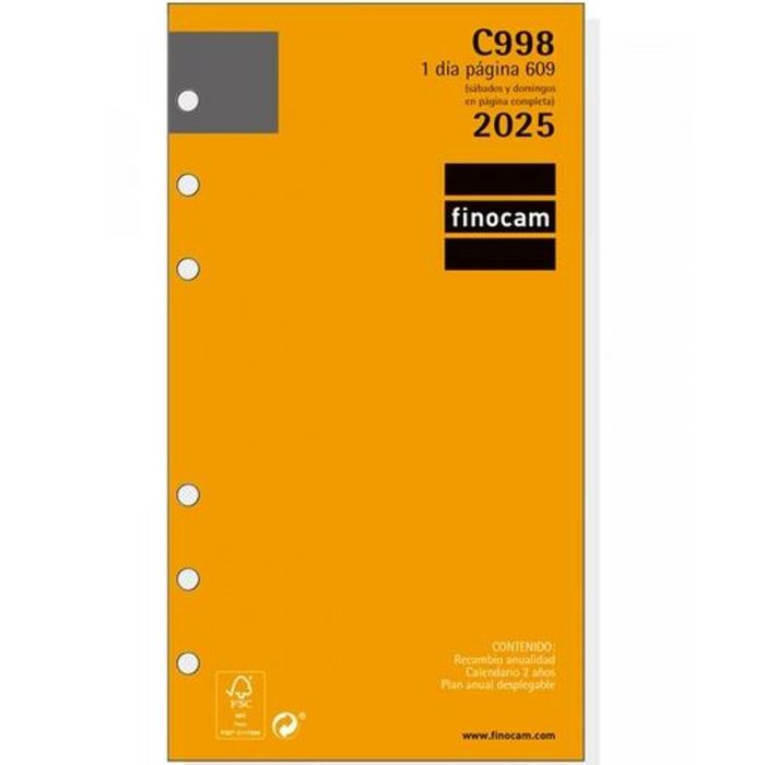 Finocam Recambio Agenda Anual Classic C998 609-74x171 mm 1Dp 2025