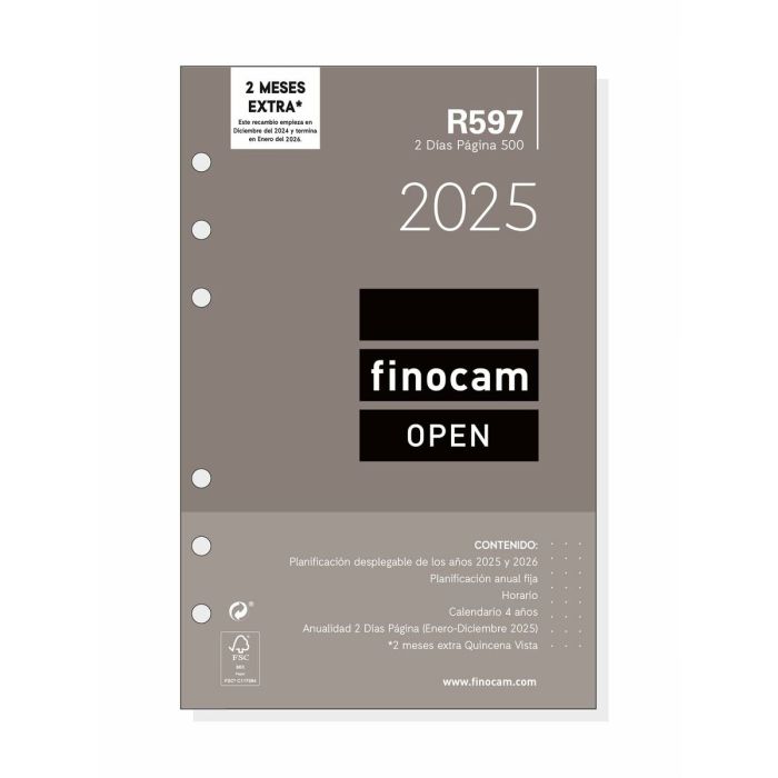 Recambio para Agenda Finocam OPEN R597 2025 11,7 x 18,1 cm 3 Recambio para Agenda Finocam OPEN R597 2025 11,7 x 18,1 cm 3