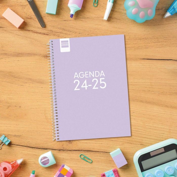 Agenda Finocam Cool Lila Cuarto 15,5 x 21,2 cm 2024-2025 3