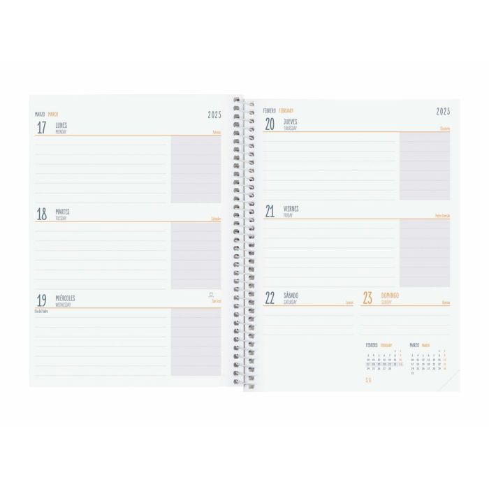 Agenda Finocam COOL Negro Cuarto 15,5 x 21,2 cm 2024-2025 2