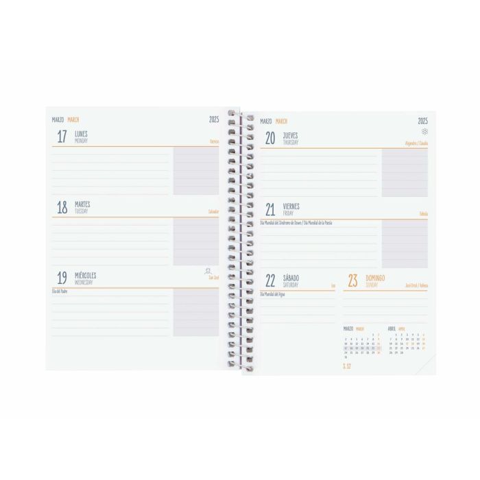 Agenda Finocam SELVA Azul Rosa 1/8 12 x 16,4 cm 2024-2025 1