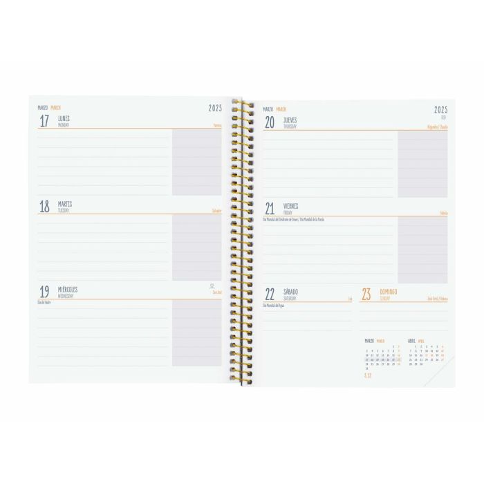 Agenda Finocam 4º SVH Morado Multicolor Cuarto 15,5 x 21,2 cm 2024-2025 1